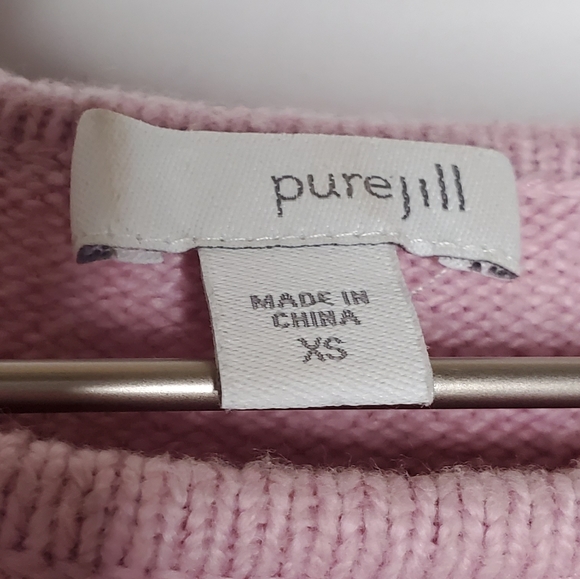 Pure Jill Pink Cozy Knit Boxy Sweater Pocket Front - Picture 4 of 5